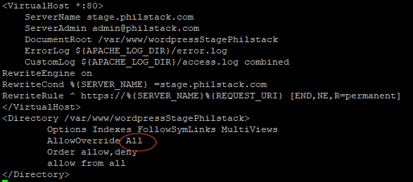 Screenshot of the corrected setting