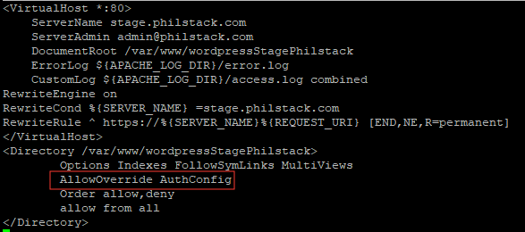 Screenshot of the problematic setting
